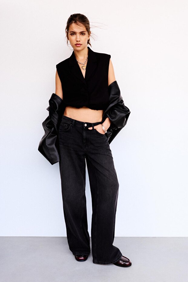 Loose fit düşük bel jean - 1