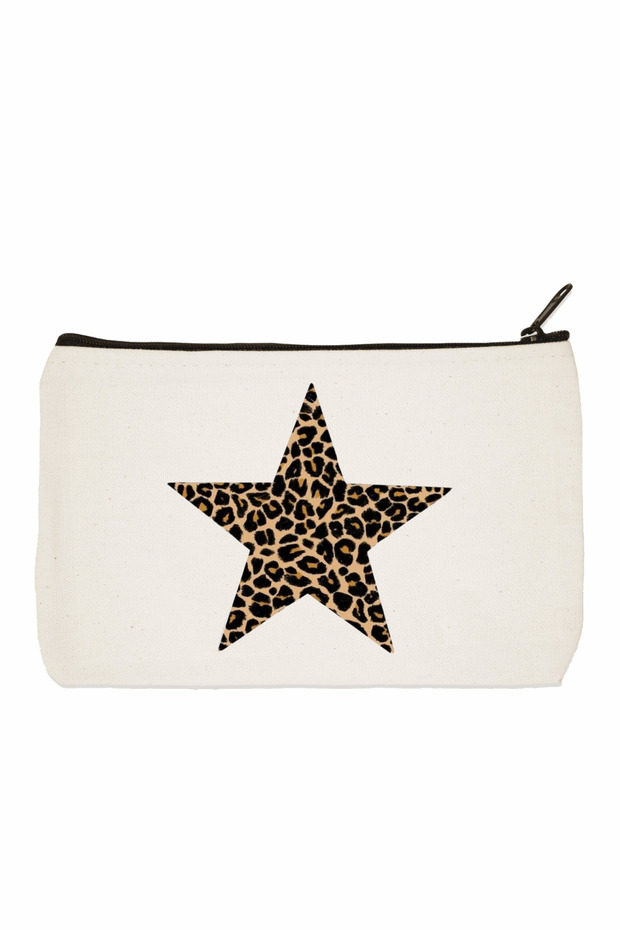 Leopard Star Printed Makeup Bag - 1