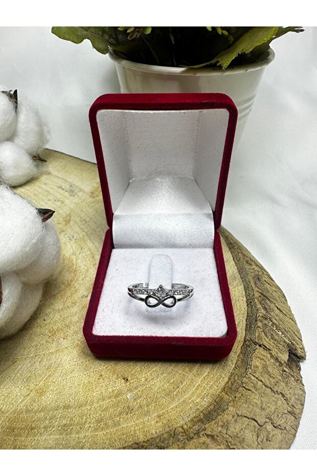 خاتم الأميرة بحجر الزركون قابل للتعديل - 1