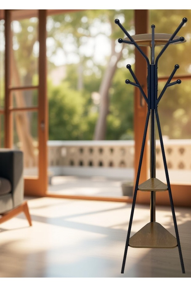 علاقة ملابس بخطافات متعددة 122 سم - 1