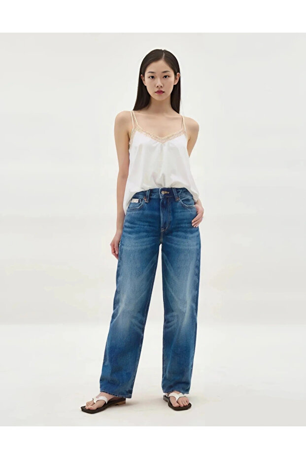Calvin Klein 90S Straight Denim Women's Blue Jeans Lv047B917G-Ut5