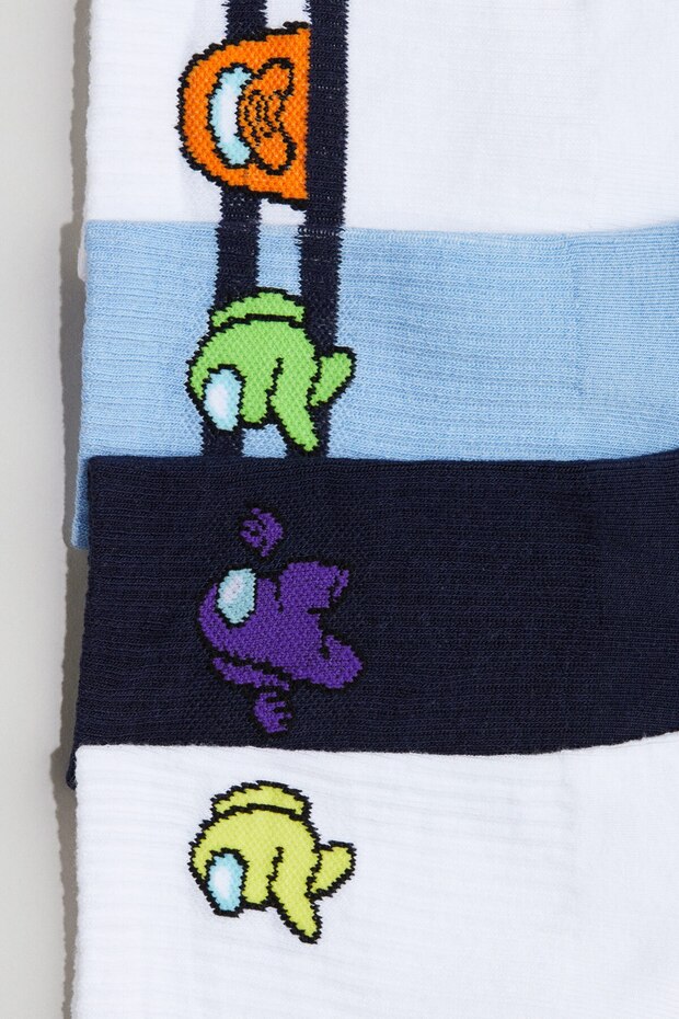 5'li Geçişli Motifli Çorap - 3