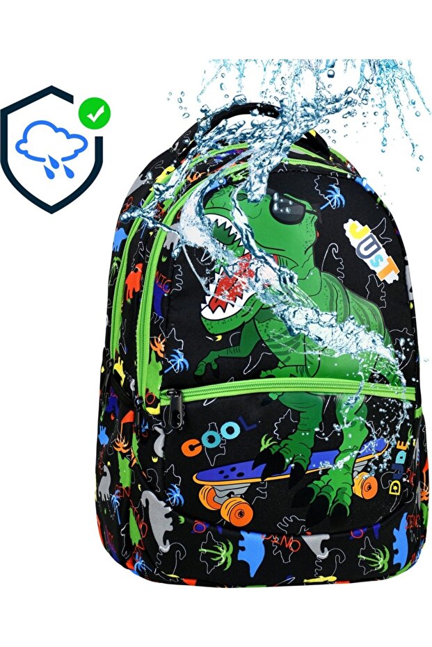 حقيبة ظهر للمدرسة الابتدائية بنمط الديناصور + صندوق غداء (2302) - 2