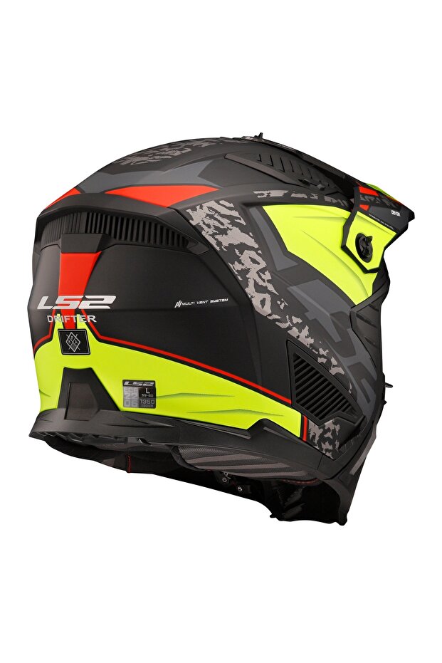 DRIFTER DEVOR MAT SİYAH-NEON SARI KASK - 3