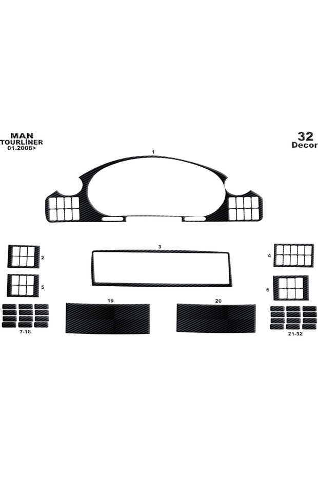 Neoplan Tourliner Console-Torpedo Covering 2008 32 Pieces