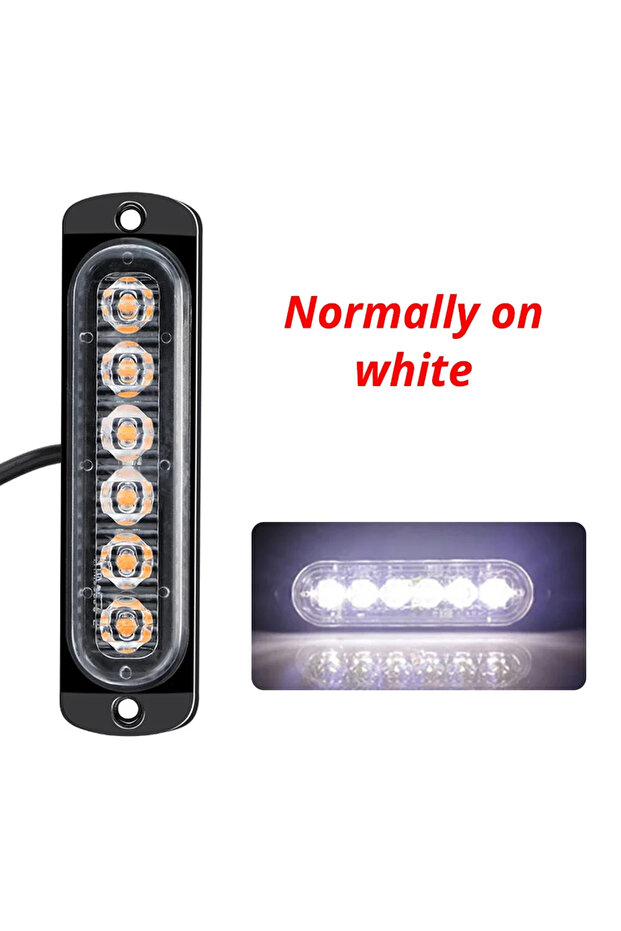 White light 1X Truck 12V-24V LED Warning Strobe Grille Flashing Lamp Bar Side Car Beacon Red Yellow