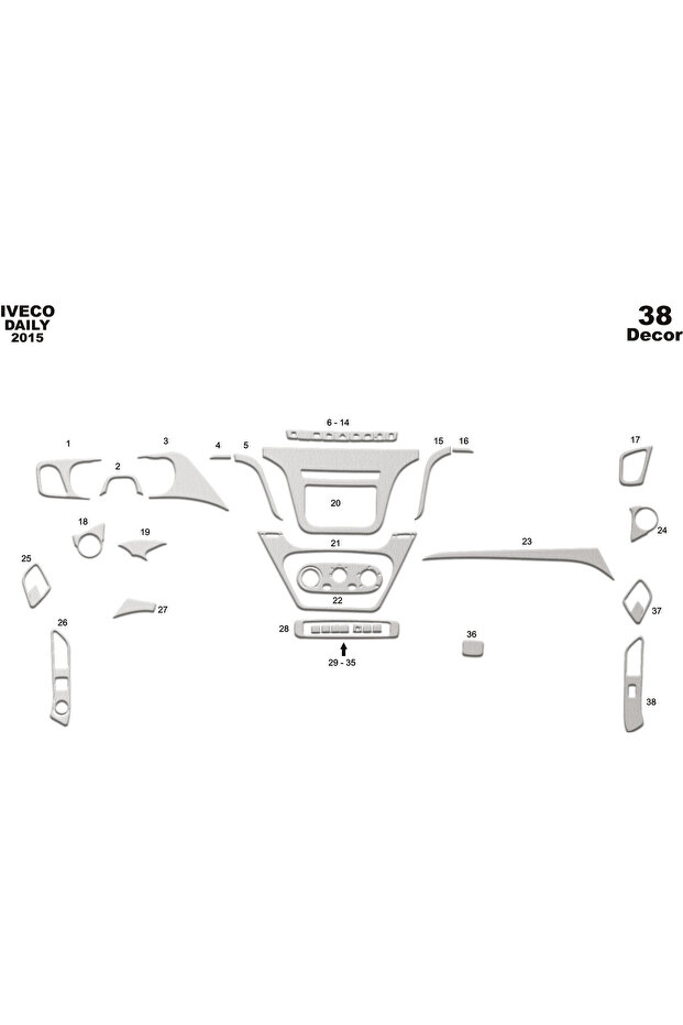 Iveco Daily Console-Torpedo Coating 2014 38 قطعة