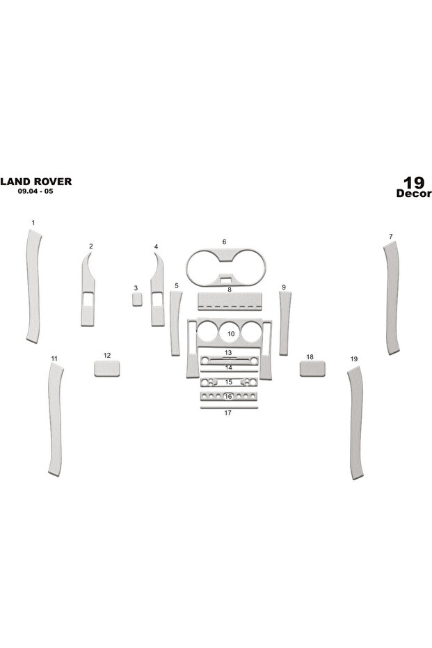 Land Rover Freelander Console-Torpedo Trim 2004-2006 19 Pieces