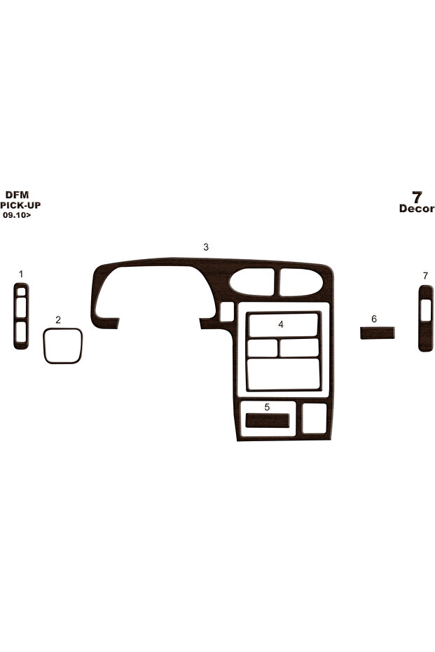 DFM Minibus Console-Torpedo Overlay 2010 7 قطع