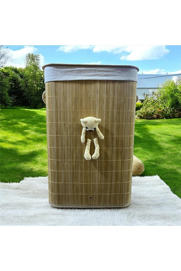 BAMBU PELUŞLU ÇAMAŞIR SEPETİ - 1