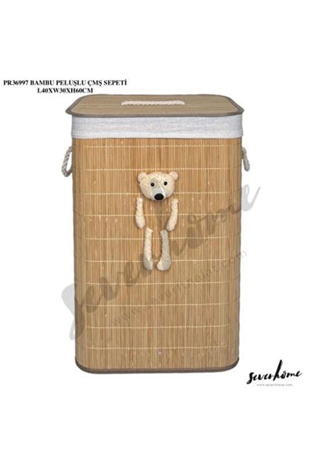 BAMBU PELUŞLU ÇAMAŞIR SEPETİ - 5