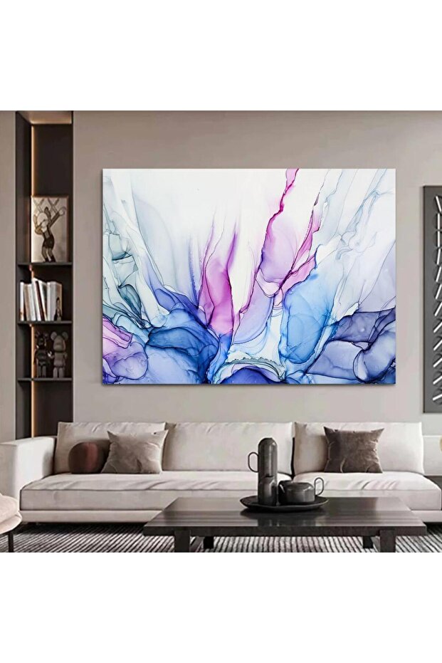 لوحة جدارية قماشية كانفس تجريدية بإطار أسود، 120×80 سم
