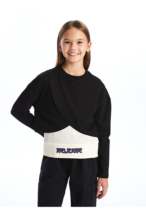 Lcw Kids Crew Neck Girls' Tank Top and Sweatshirt 2-Pack