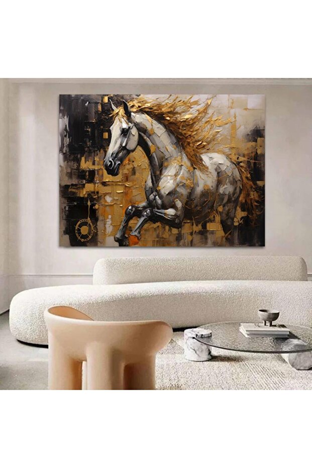 لوحة فنية جدارية قماشية كانفس بتصميم إسلامي بإطار مجوف فضي، 120×80 سم