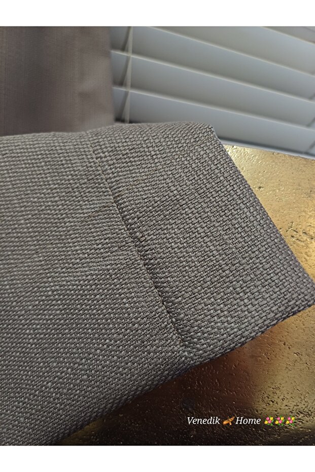 Dark Mink Color Milas Linen Background Curtain Without Pleats Extrafoam Gathered Custom Made - 7