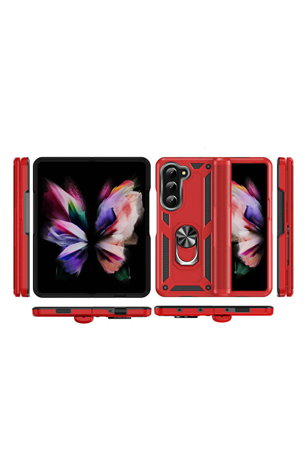 Galaxy Z Fold 5 Compatible Cppl Vega Case-Red - 3