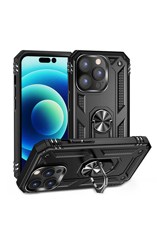 حافظة CPPL Vega متوافقة مع هاتف iPhone 14 Pro Max - أسود - 1