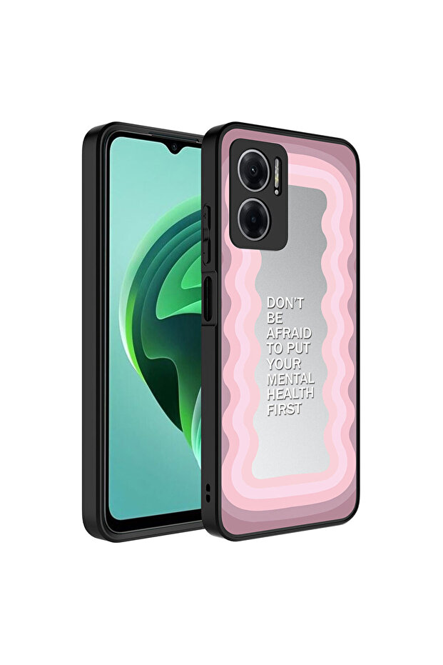 حافظة Redmi Note 11E ذات نمط عاكس وغطاء مرآة CPPL لامع مع حماية للكاميرا - نص - 2