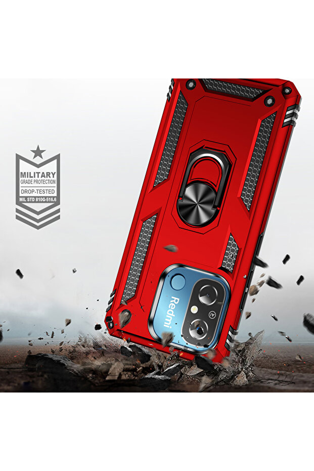 غطاء حماية CPPL Vega لهاتف ريدمي 12C - أحمر - 4