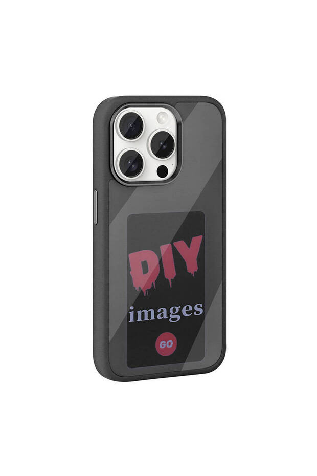 iPhone 15 Pro Kılıf Ekranı Yansıtan CPPL Akıllı NFC Kapak - Gri - 3