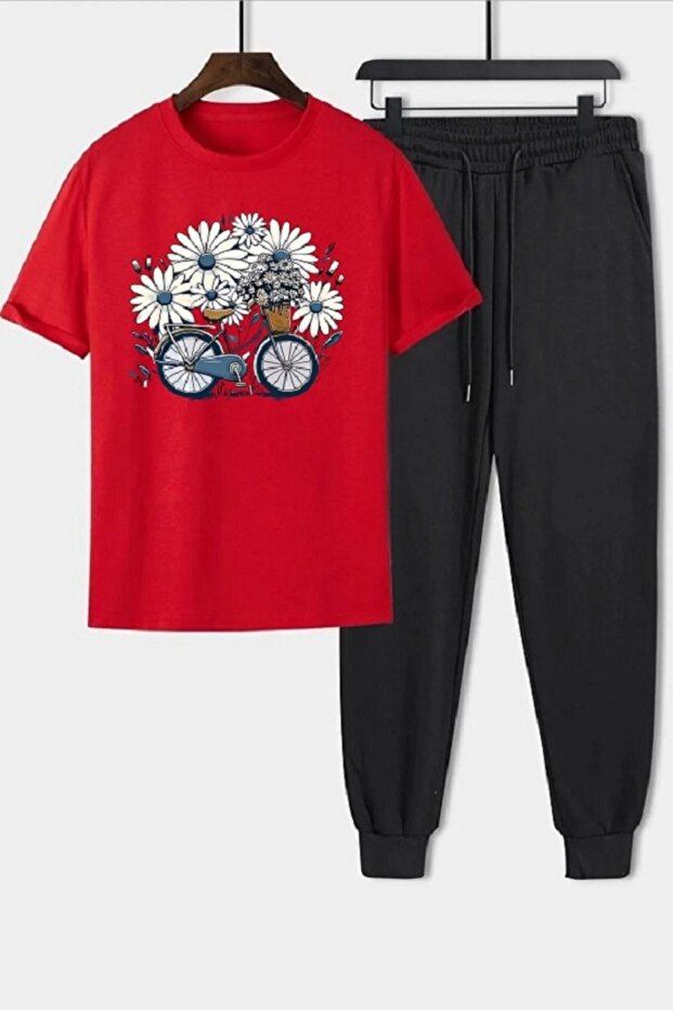 Women / Girl Wide Cut Cycling Daisy Printed Set