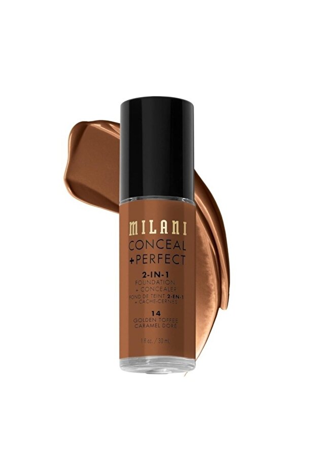 Conceal + Perfect 2-in-1 Foundation 14 Golden Full Coverage,Vegan,Long-Lasting, Oil-Free 30ml