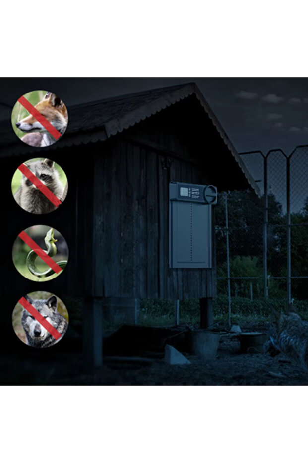 Automated Door for Poultry Coop, Adsinio,Programmable Timer for Automatic Opening and Closing,Black - 5