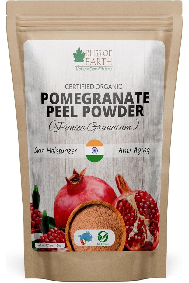 Pomegranate Peel Powder, 453g | Organic Face Care Powder for Skin Cleansing, Oil Control & Glow