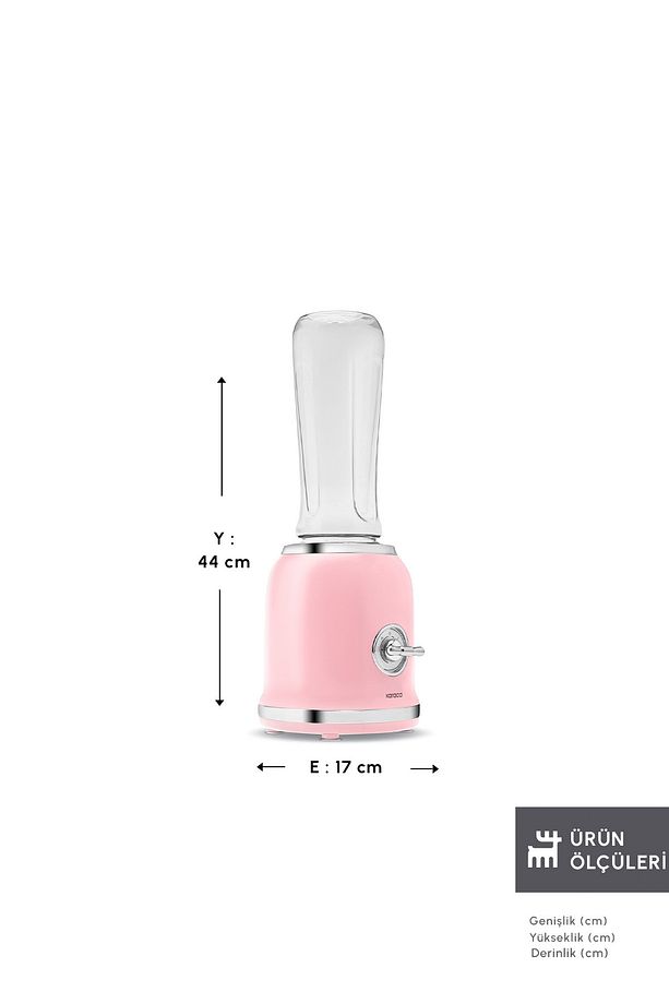 Retro Personal Kişisel Smoothie Blender Pink - 2