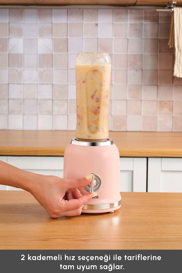 Retro Personal Kişisel Smoothie Blender Pink - 3