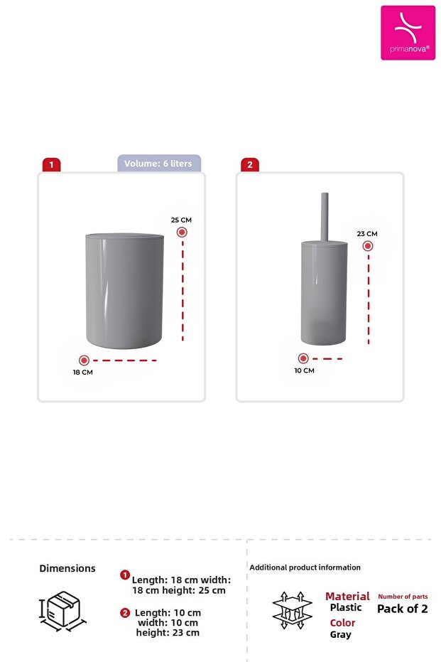 Flores Gray Bathroom Set of 2 - 3