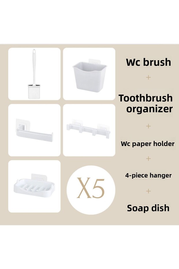 طقم حمام مكون من 5 قطع - 1
