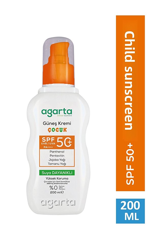 Waterproof Spf 50+ 200 ml Face Body Sunscreen Kids (Suitable for 3+)