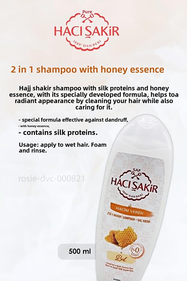 Olive Oil Liquid Soap - 300 ml Honey Shampoo and ROSIE - 2