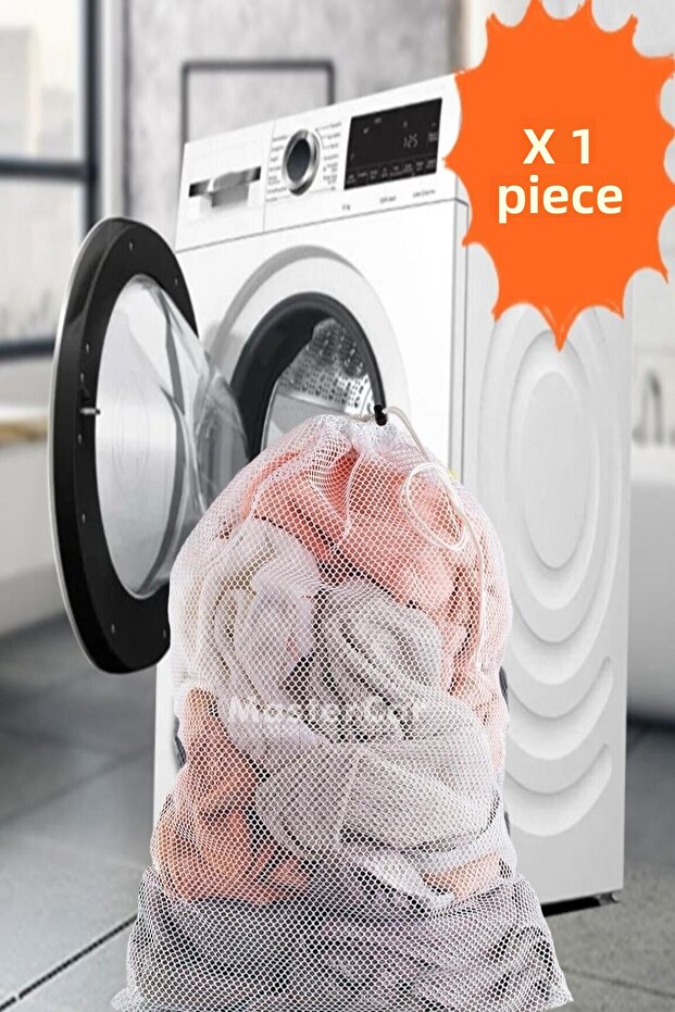 40X60 cm Ultra Luxury Laundry Net Colorful Drawstring Net Dirty Laundry Basket Net Bag - 1