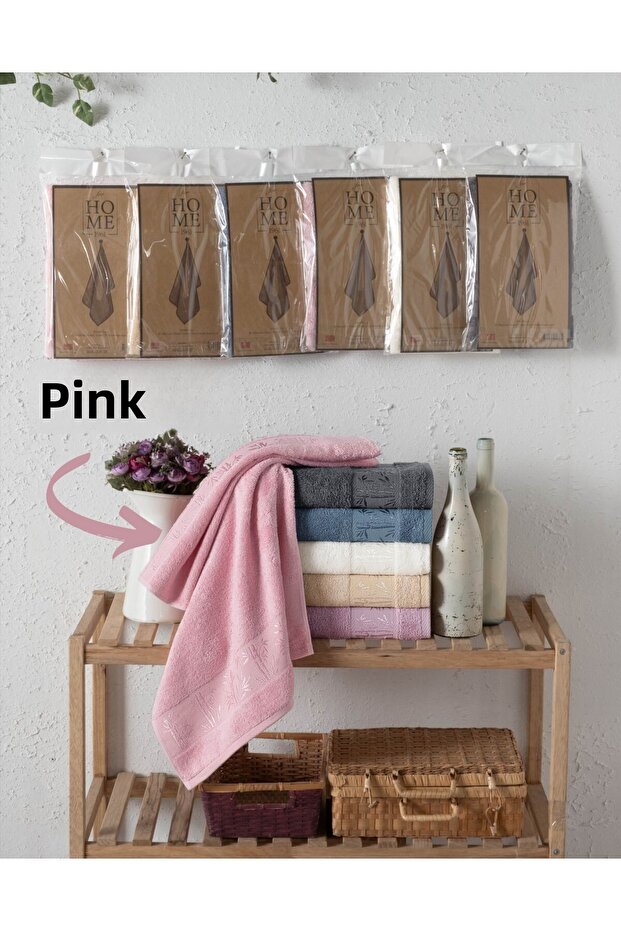 Pink Bamboo Hand and Face Towel - 50X90 cm - High Absorbency and Quick Drying