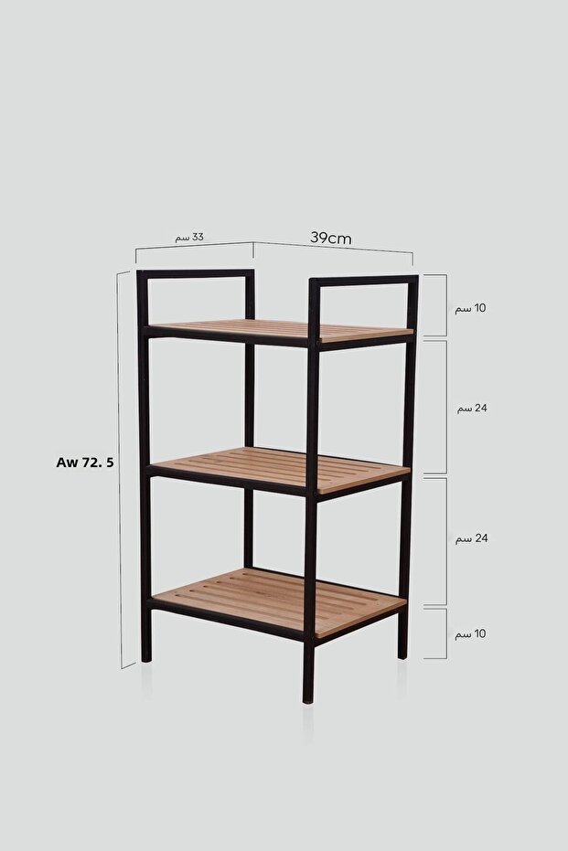 Multi-Purpose Bathroom Organizer 3 Shelves Bathroom Kitchen Shelf Metal Wooden Stainless Shelf