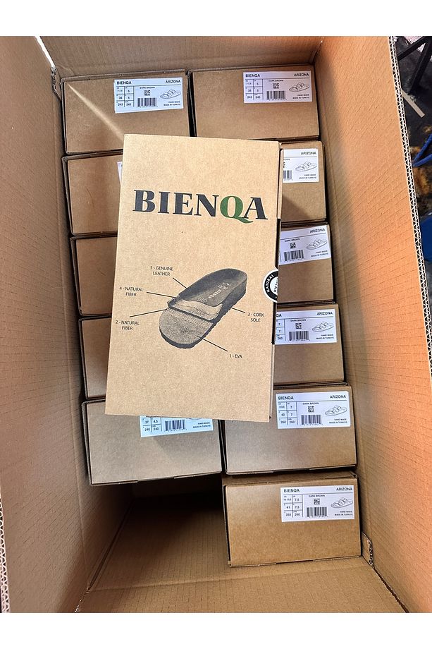 Bienqa arizona model,hakiki Deri,gerçek mantar taban , Ortapedik ,Taş Rengi nubuk Terlk - 7