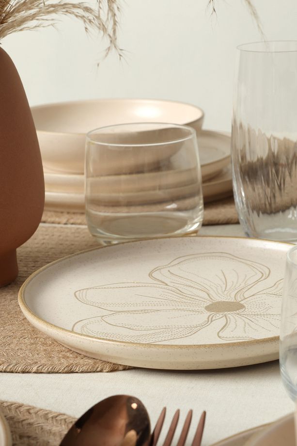 Taupe Bloom Nordıc Yemek Takımı 24 Parça 6 Kişilik 22519-20-28-29 - 5