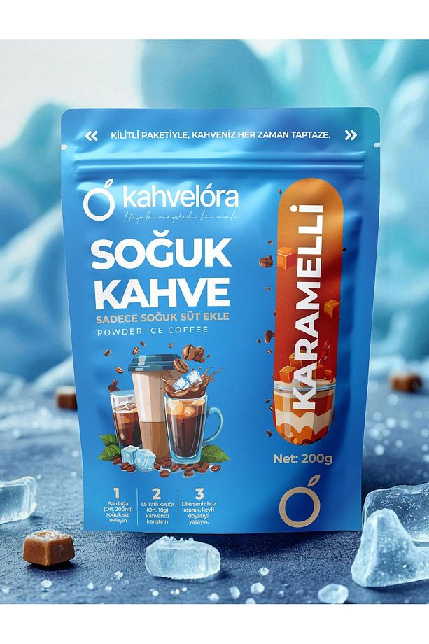 Soğuk Hazır Ice Kahve Karamelli Toffee Nut Aromalı 200g - Buzlu Soğuk Kahve - Soğuk Sütle Hazırla - 1
