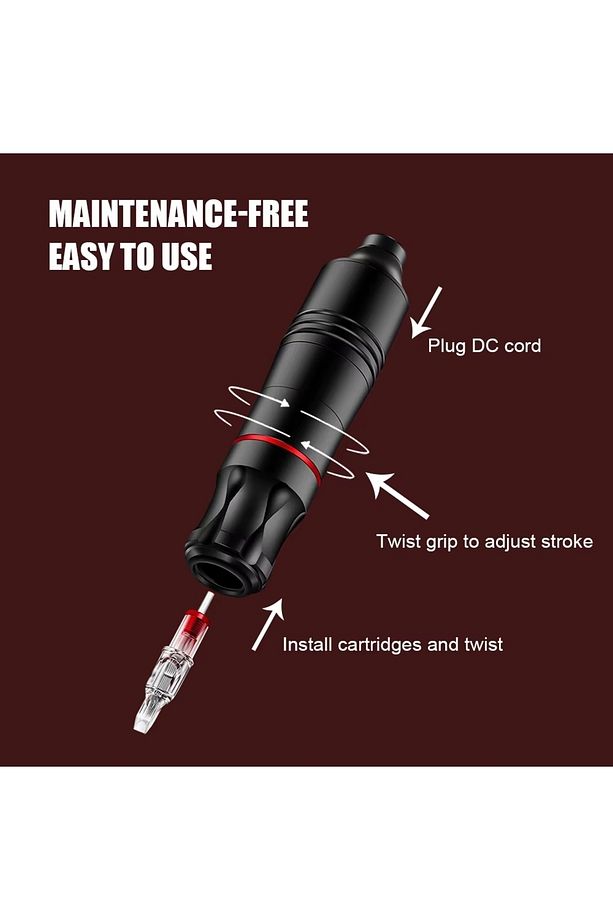 Profesyonel Pen Dövme Seti Ve Kalıcı Makyaj Pen Makinesi Seti Boyalı Full Set Dövme Seti - 4