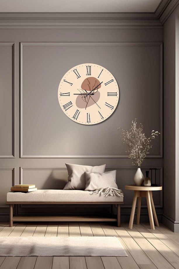 Minimalist Tasarım Mdf Uv Baskı Duvar Saati 40 Mds-01 - 5
