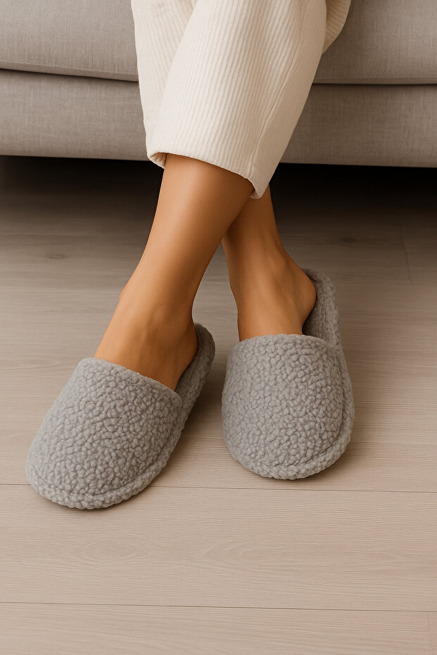Women's Dish Silent and Non-Slip Sole, Plush Inside, Warm, Winter, Hospitality and Dowry Slippers