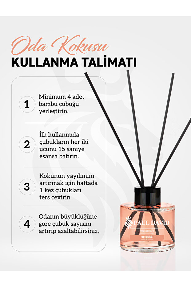 Kır Çiçeği Yüksek Koku Yayılımlı Dekoratif Bambu Çubuklu Oda Kokusu 145 ml - 6