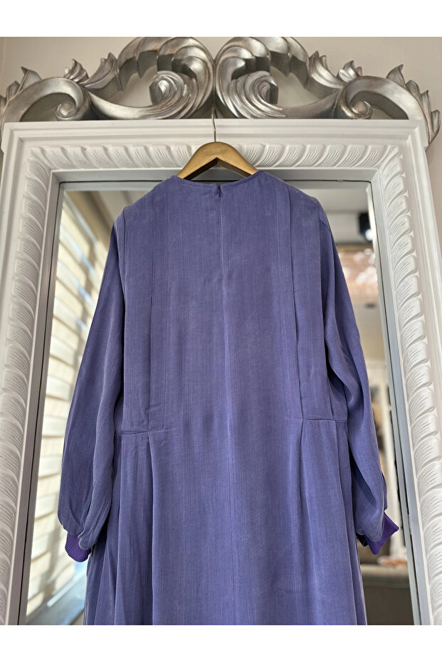 7013 Mor Modal Elbise - 5