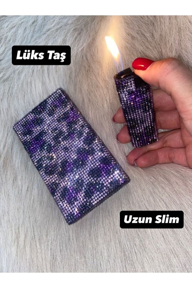 Taşlı Sigara Kutusu Ve Çakmak [ Uzun Slim ] - 1
