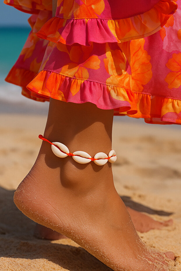 سوار مكرامية قابل للتعديل مع شكل صدفة بحرية طبيعية - 4