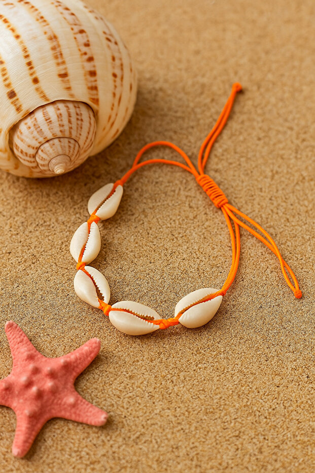 سوار مكرامية قابل للتعديل مع شكل صدفة بحرية طبيعية - 3