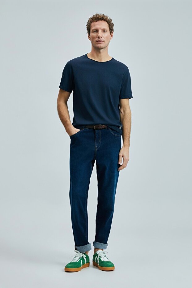 111020259 Junya Men's Basic T-Shirt Men's T-Shirt Dark Blue - 2