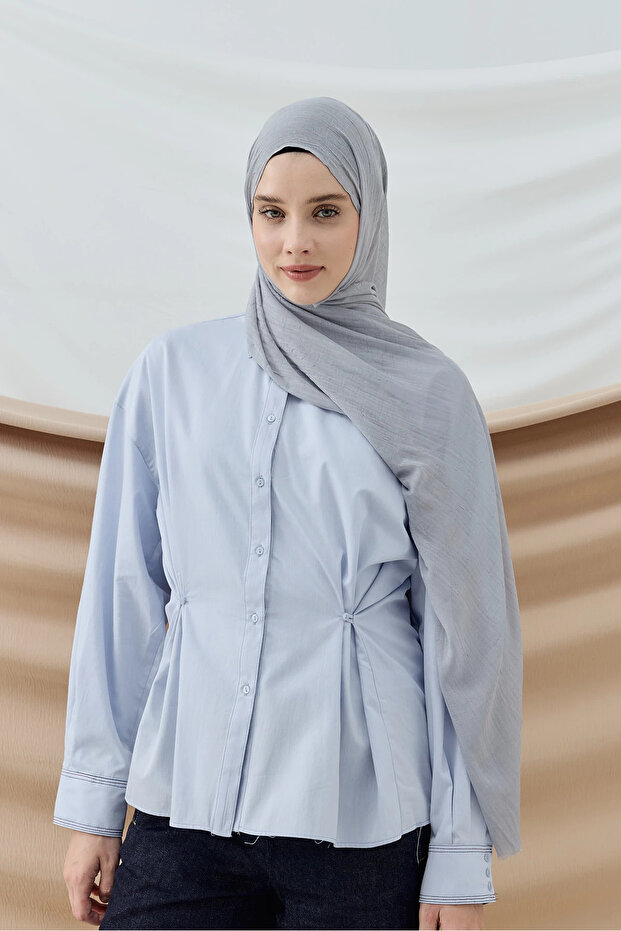 bambu şal açık gri - 3